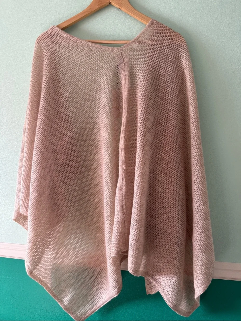 J. McLaughlin oatmeal Open-Front Knit Ruth Poncho - cashmere NWT